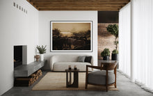 Load image into Gallery viewer, Cozy living space featuring Horse Art - Limited Edition 'Horse's Flock 0225', artfully framed to complement a modern interior design, creating a focal point that celebrates nature.