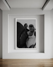 Load image into Gallery viewer, Euphoria Waves by Addison Jones Studio - a chic home decor scene featuring a black-and-white portrait of a surfer, making a bold artistic statement.
