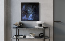 Load image into Gallery viewer, An artistic interior featuring the 'Staring Into the Blue' street art piece, paired harmoniously with minimalist decor and natural light.