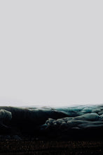 Load image into Gallery viewer, A stunning fine art print titled 'Glacial 819' from Addison Jones Studio, showcasing the serene landscape of a glacier under a grey sky. This artistic piece captures a moody ambiance, perfect for enriching any art collection.