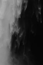 Load image into Gallery viewer, Close-up of the swirling textures in the Large Wall Art titled 'Torrent 815', featuring dramatic black and white patterns reminiscent of cascading waterfalls.