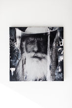 Load image into Gallery viewer, An artistic portrayal of an elderly man with significant facial details, presented in a mixed-media style. This piece, titled 'Lost on the Range' by Addison Jones Studio, reflects street art and western art themes, available for sale.