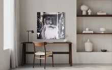 Load image into Gallery viewer, A portrait of an elderly man with remarkable detail, presented in a mixed media style. This captivating artwork, 'Lost on the Range' by Addison Jones Studio, resonates with street art and western art, available for sale.