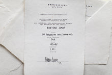 Load image into Gallery viewer, Certificate of authenticity for the artwork 'Who'. This certificate assures buyers of the original graffiti art for sale.