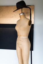 Load image into Gallery viewer, Contemporary Art-Abundance 904 on display, with a hat-wearing mannequin, showcasing the artwork's modern gold contemporary art appeal.