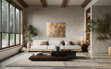 Load image into Gallery viewer, Stylish living room featuring the 'Let Go' contemporary art piece, harmonizing with modern furniture and rich textures.