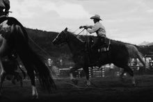 Load image into Gallery viewer, This piece of horse photography titled "Gallant Gallup" was taken at a Rodeo in Grand Lake, Colorado. This is a limited edition, hand-signed piece with a certificate of authenticity
 E D I T I O N:
 1/25