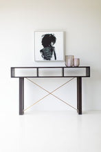 Load image into Gallery viewer, Stylish interior shot featuring a modern art piece hung above a console table, highlighting the silhouette of a woman with graffiti on her back.