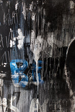 Load image into Gallery viewer, An artistic representation of street art with writing and paint, illustrating the intricate process and depth of the piece.