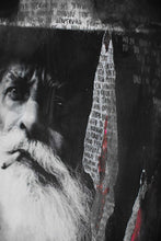 Load image into Gallery viewer, Close-up view of the Street Art-Marlbaro Man portrait showing the textured details and layered approach of Addison Jones.