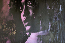 Load image into Gallery viewer, Detailed view of the street art 'Staring Into the Blue' showcasing vibrant textures and layers that create a captivating visual impact.